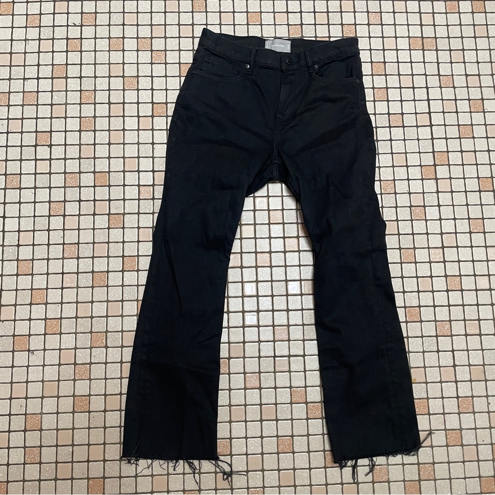Everlane Black Cropped Frayed Hem Black Jeans SZ 28